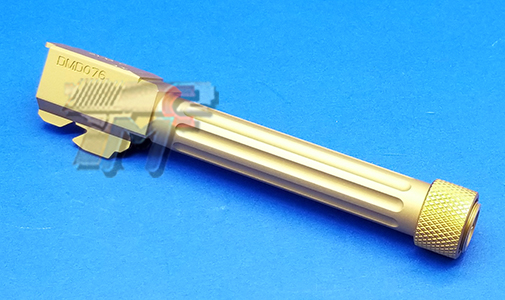 5KU 14mm- Threaded Outer Barrel for Marui Glock17 Gas Blow Back (Gold) - Click Image to Close